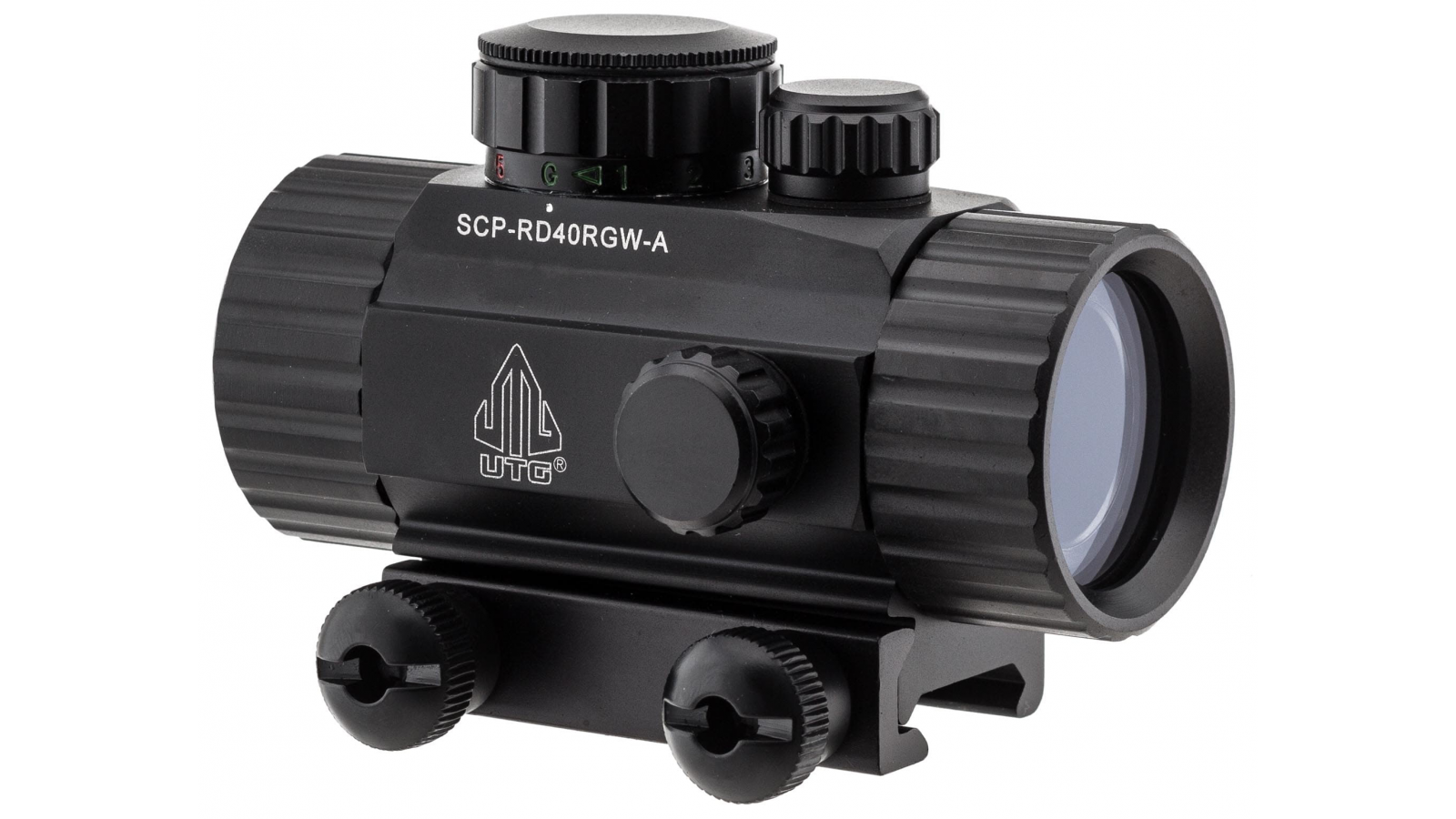 Мерник UTG Quick Aim 4 с червена и зелена точка и откиващ се Мерник UTG Quick Aim 4 с червена и зелена точка и откиващ се