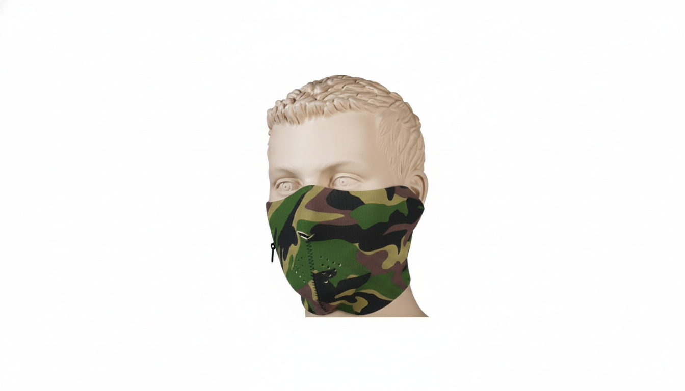 Partea inferioară a măștii de protecție din neopren camuflaj