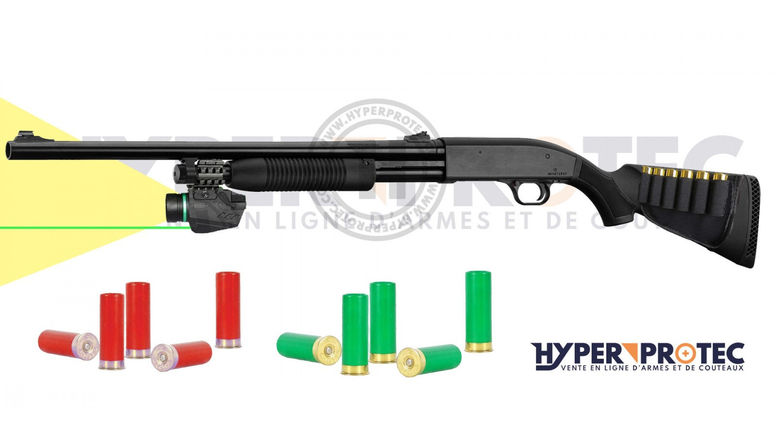 Șină Picatinny UTG + suport pentru cartușe Maverick 88 și Mossberg 500-590