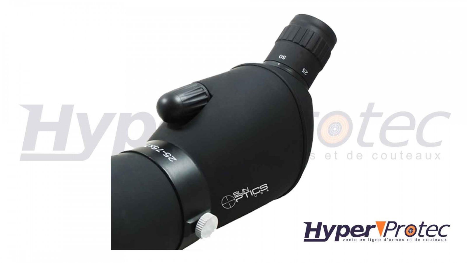 Lunetă Sun Optics 25-75x75 cu carcasă din cauciuc