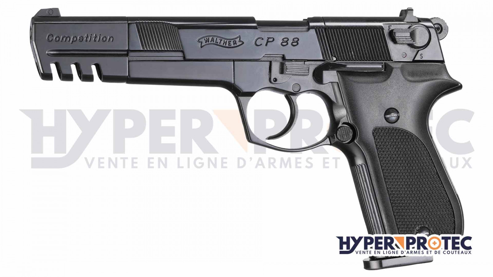 Пистолет за олово Walther CP88 Competition – черен – дървена ръкохватка Пистолет за олово Walther CP88 Competition – черен – дървена ръкохватка