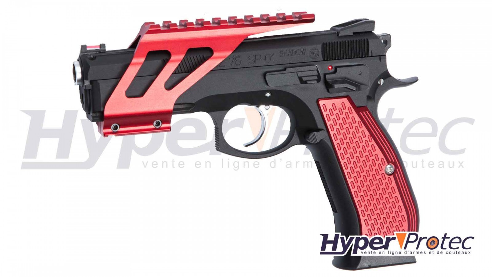 Hliníkové podložky rukojeti pro CZ SP-01 Shadow červené