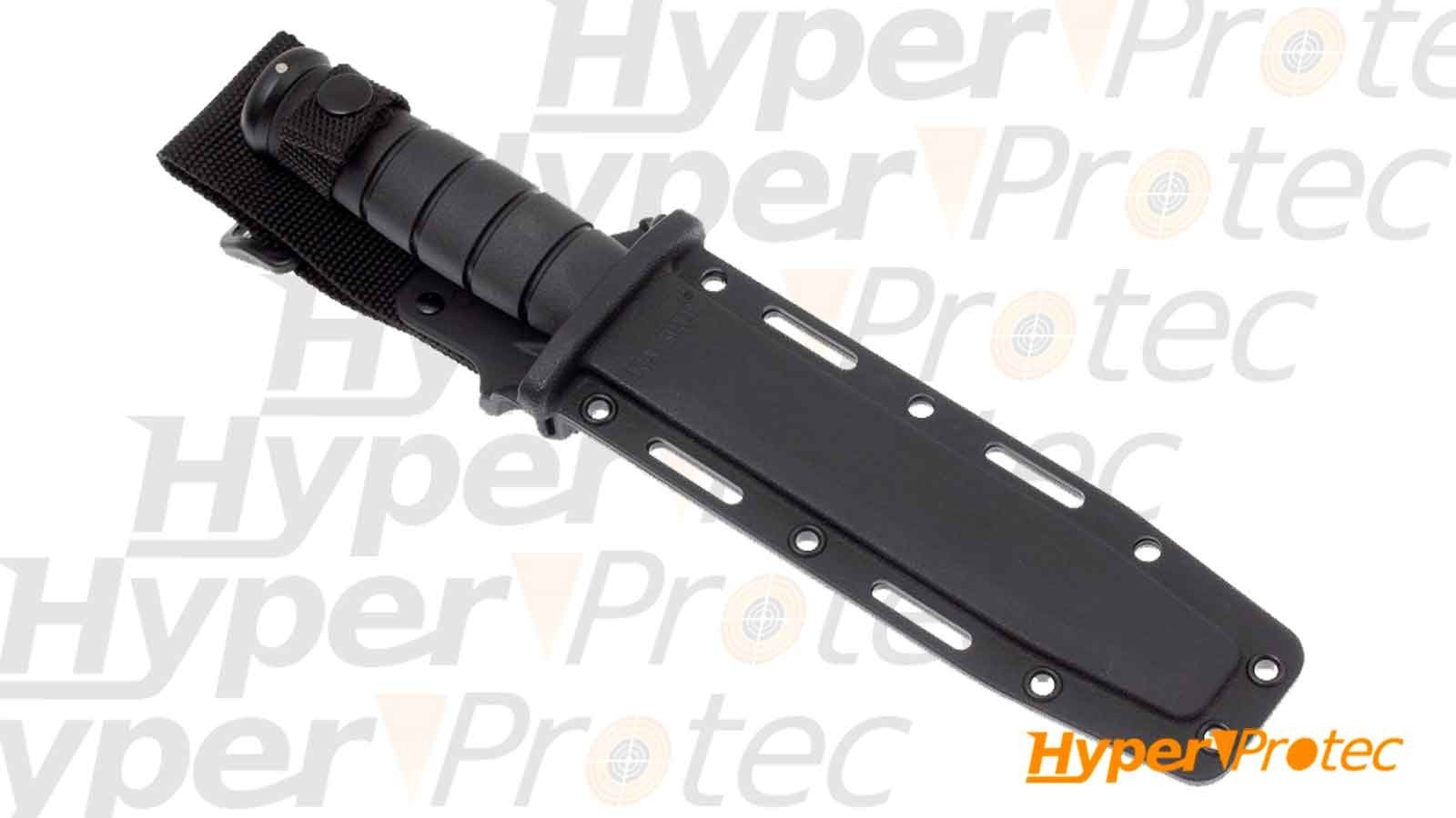 Cuțit Kabar 1214 negru cu lamă mixtă de 178 mm