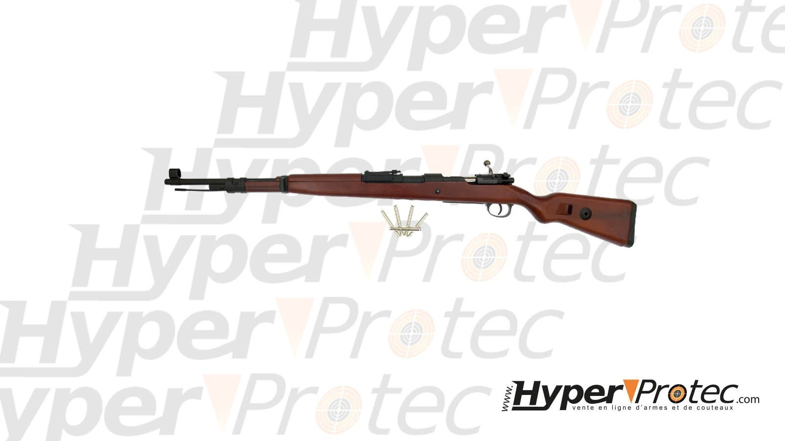 Реплика за еърсофт на карабина KAR 98K с дървена прикладка, пружина и изхвърляне на гилзи