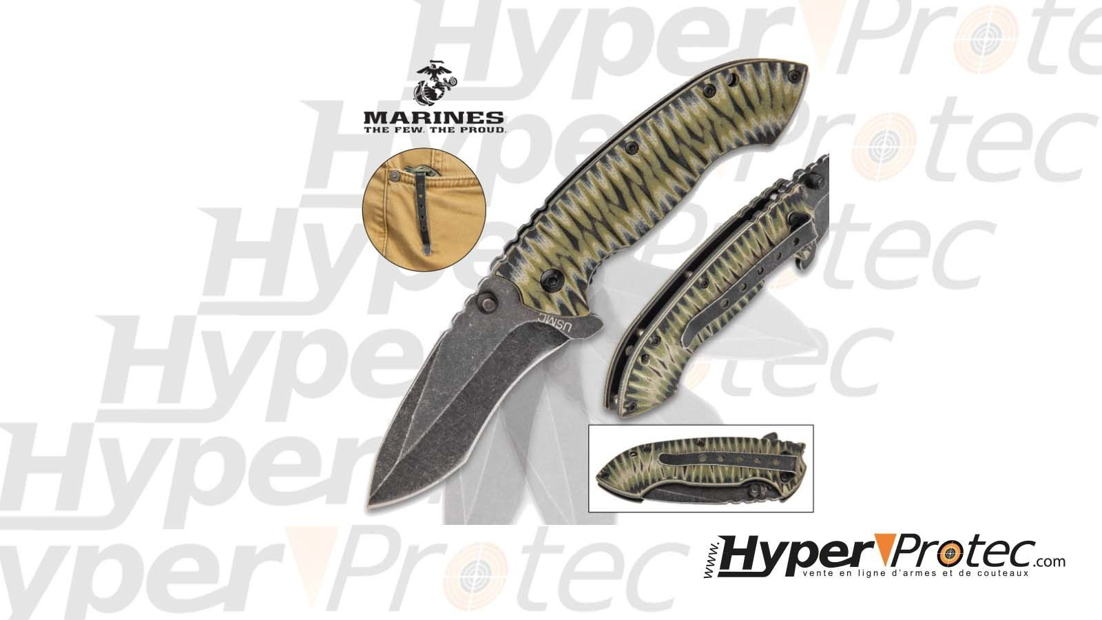 Cuțit de buzunar United Cutlery USMC G10 cu deschidere asistată