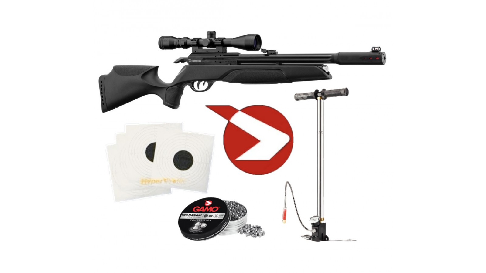 Комплект Gamo Arrow + оптичен мерник + PCP помпа Комплект Gamo Arrow + оптичен мерник + PCP помпа