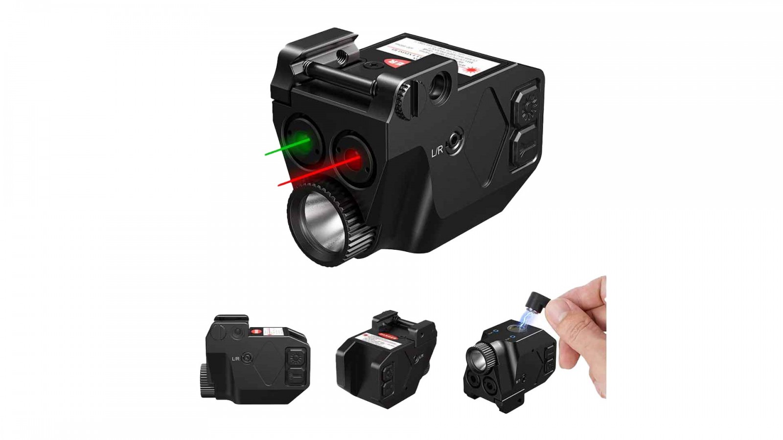 Lampă și laser dual verde și roșu tactic și de apărare