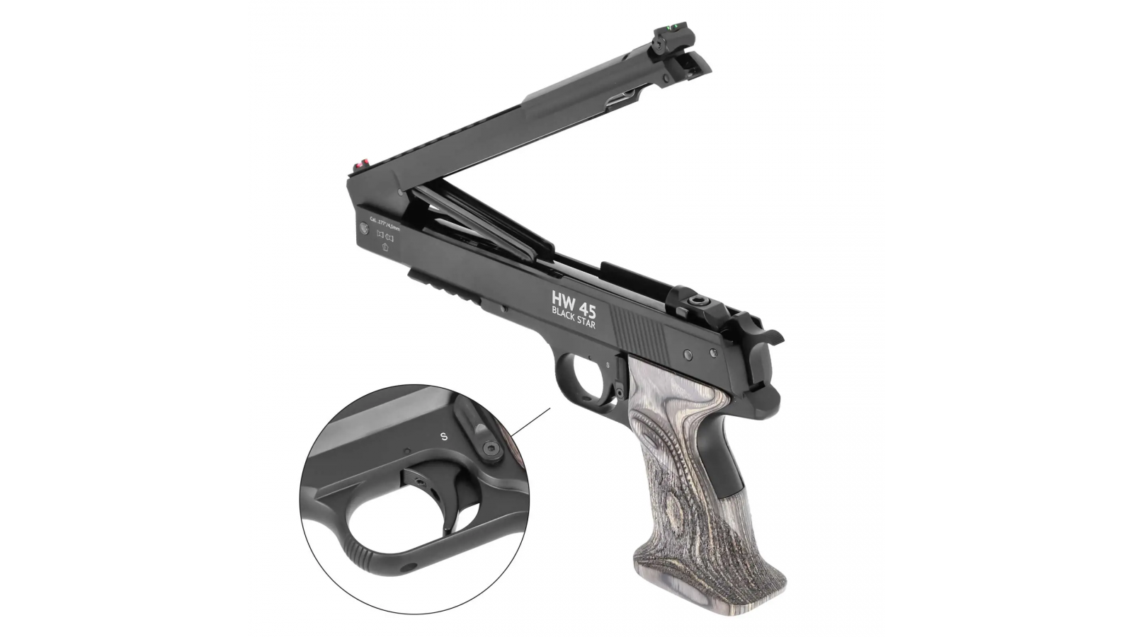 Pistol cu alice Weihrauch HW 45 Black Star