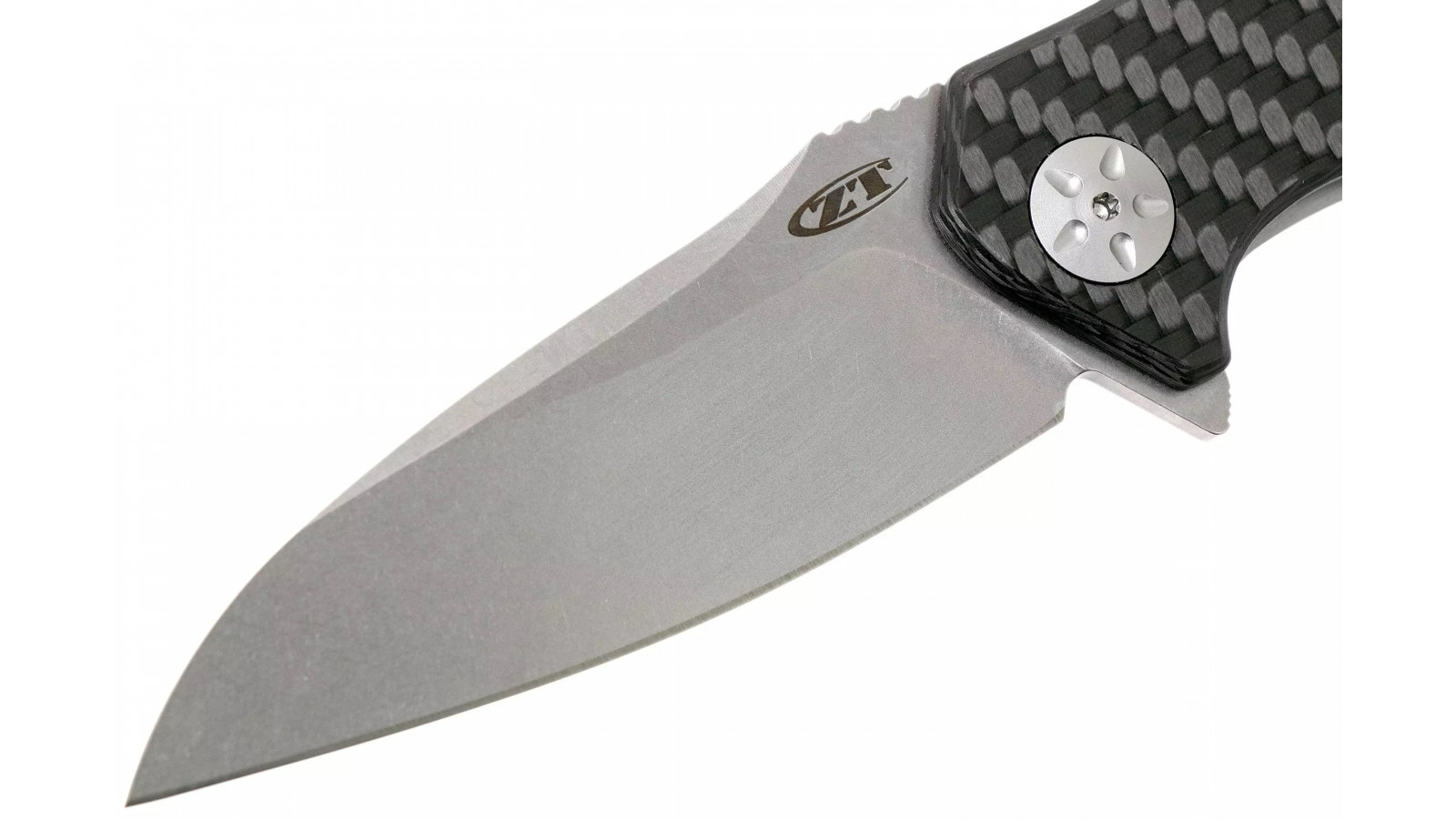 Cuțit ZT din oțel Elmax cu blocare liner lock și plăcuțe din carbon - 19 cm