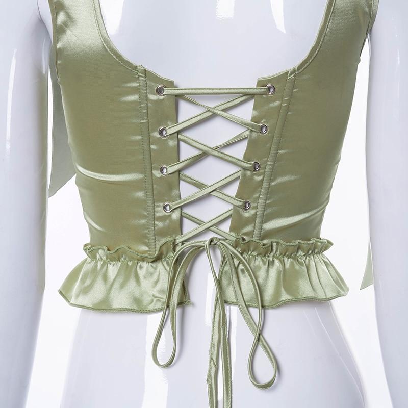 Bustier-korsett-topp Vintage Green