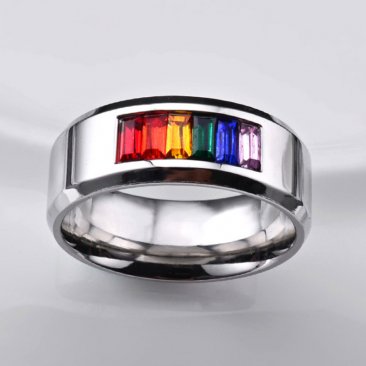 Trotse Regenboog LGBT Ring (Staal)