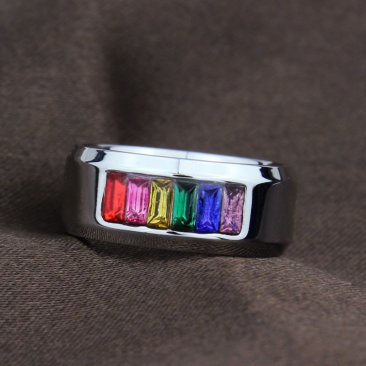 Trotse Regenboog LGBT Ring (Staal)