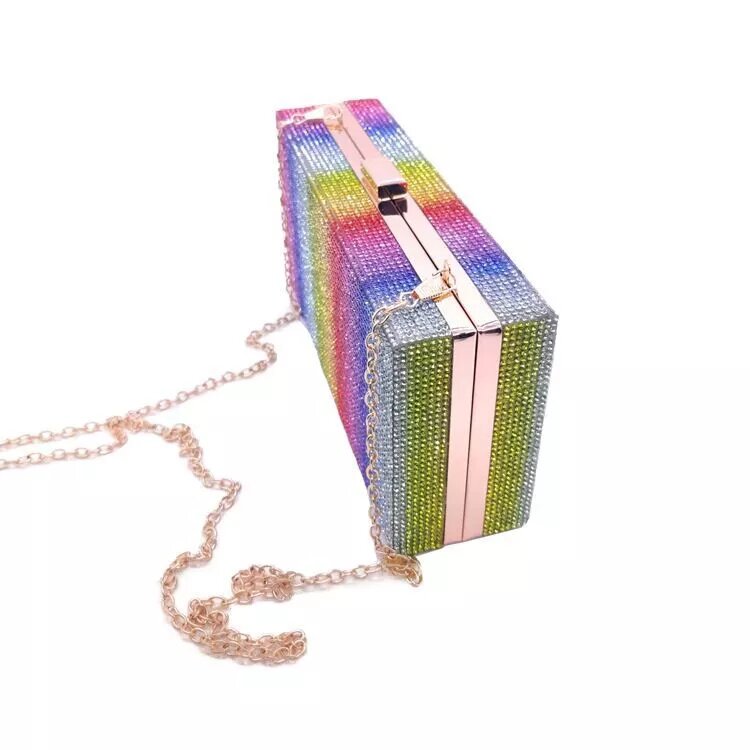 LGBT Shinny Rainbow Clutch Rechthoekige tas