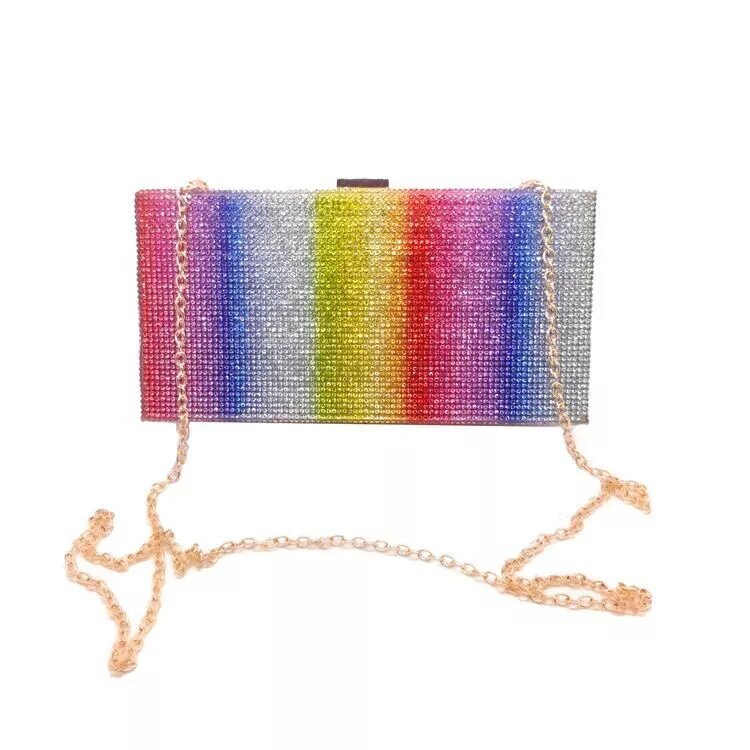 LGBT Shinny Rainbow Clutch Rechthoekige tas