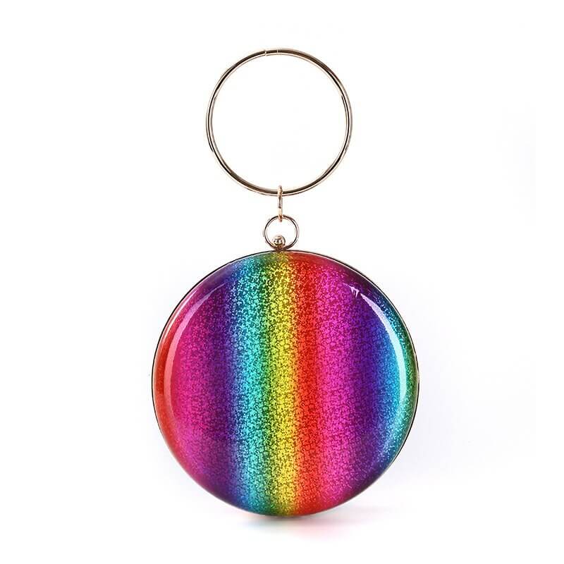 Kulatá taška LGBT Shinny Rainbow Clutch bag