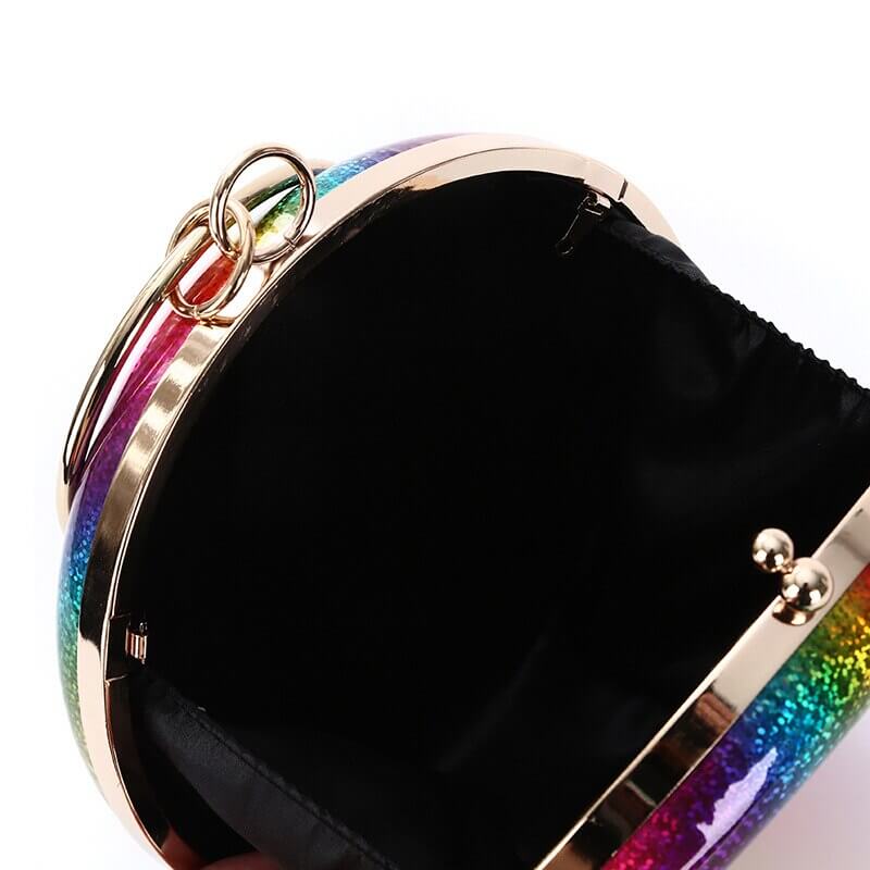 Kulatá taška LGBT Shinny Rainbow Clutch bag