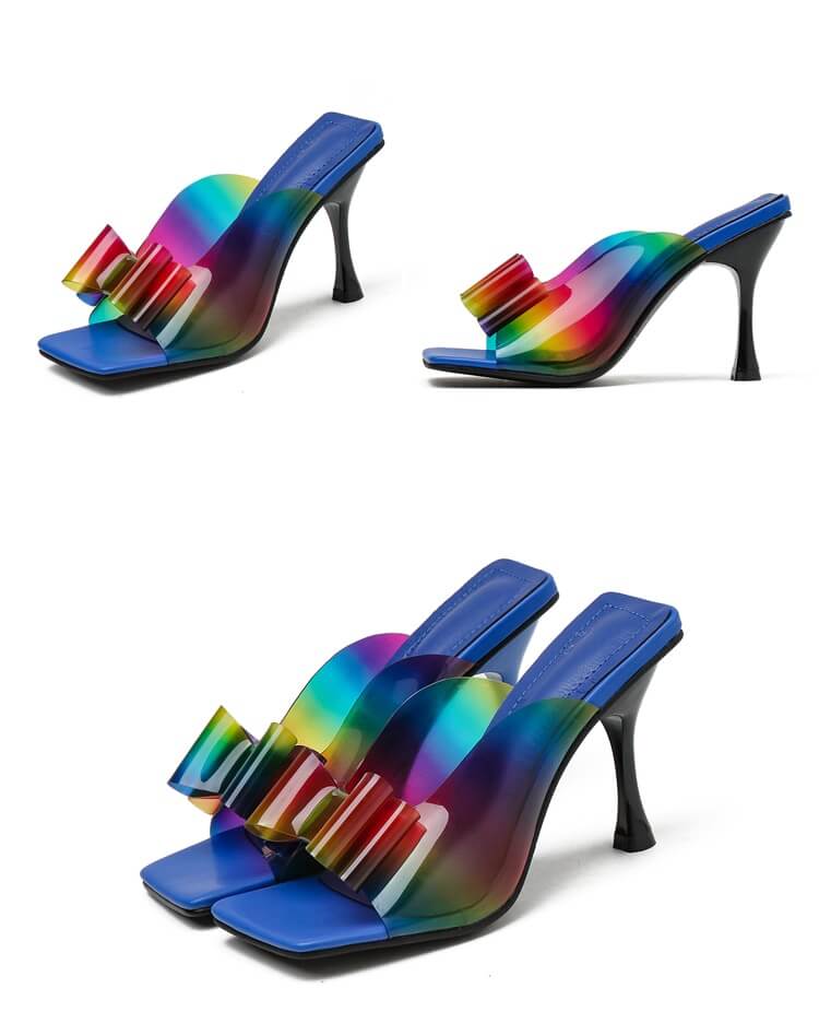 Rainbow Curve LGBT geknoopte pumps