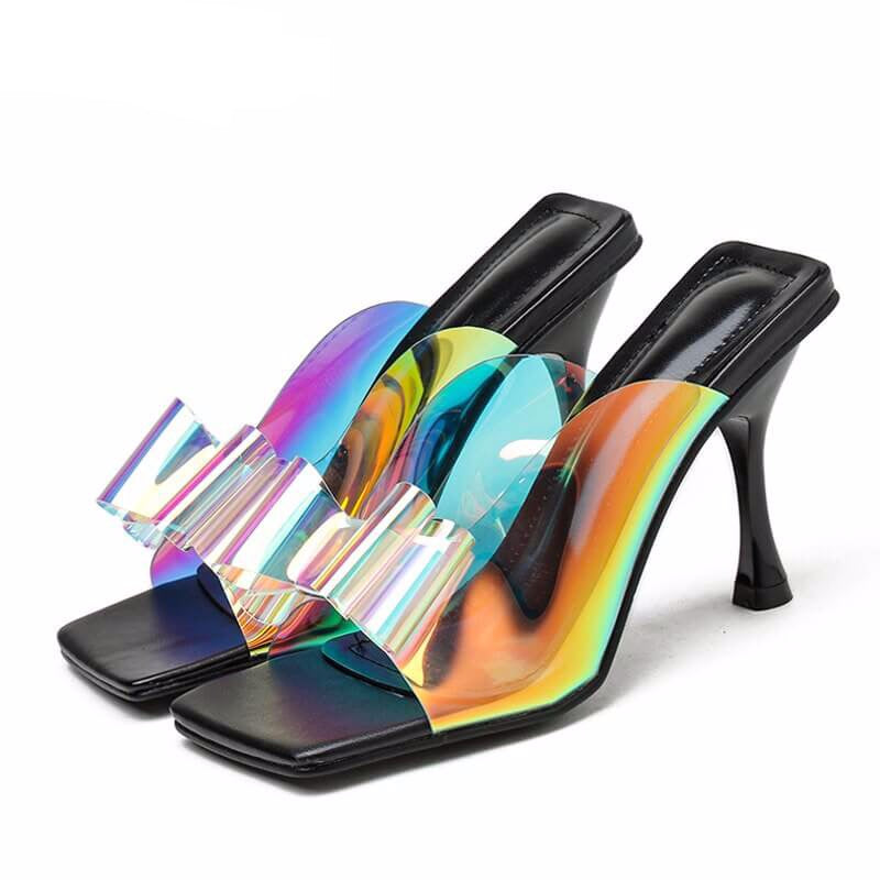 Rainbow Curve LGBT geknoopte pumps