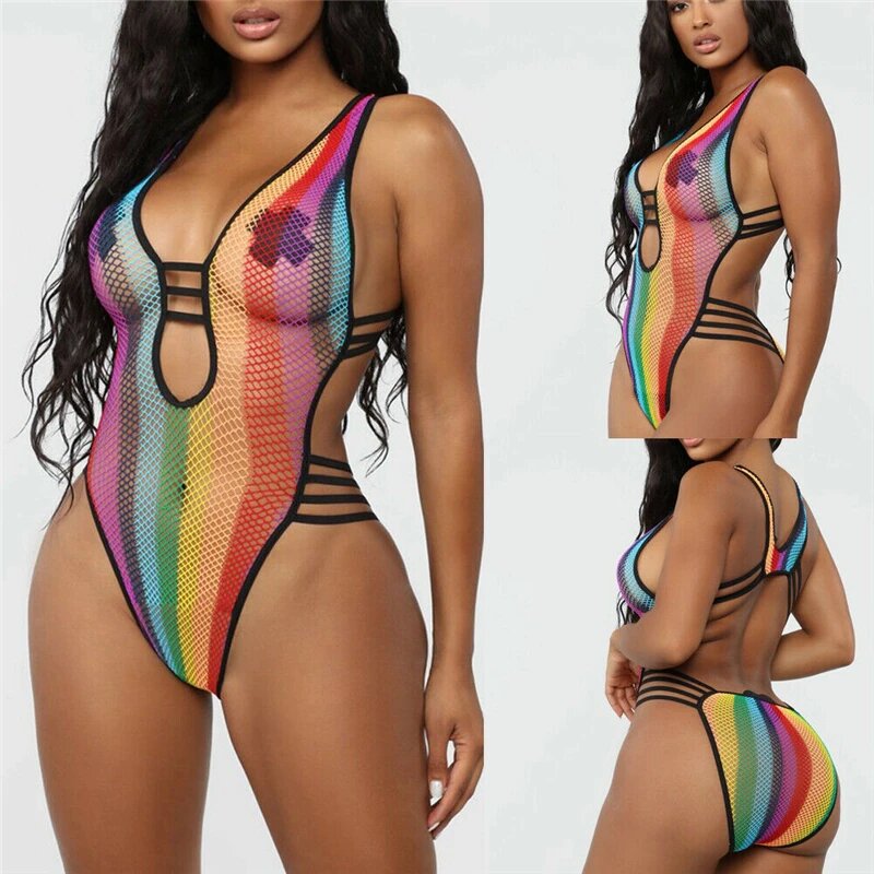 Dames Regenboog Lingerie Body