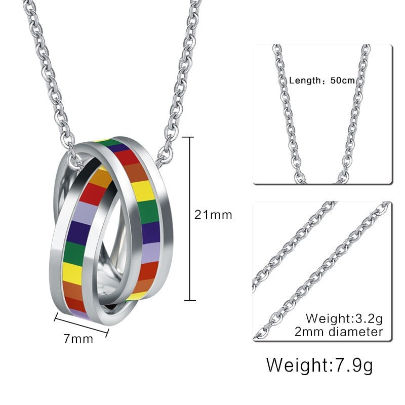 LGBT regenboogring ketting