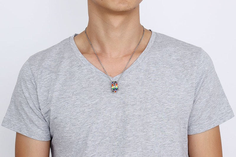 LGBT regenboogring ketting