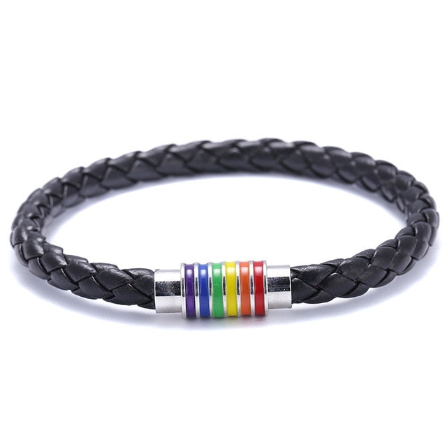 LGBT regenboog leren armband