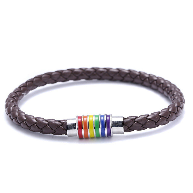 LGBT regenboog leren armband