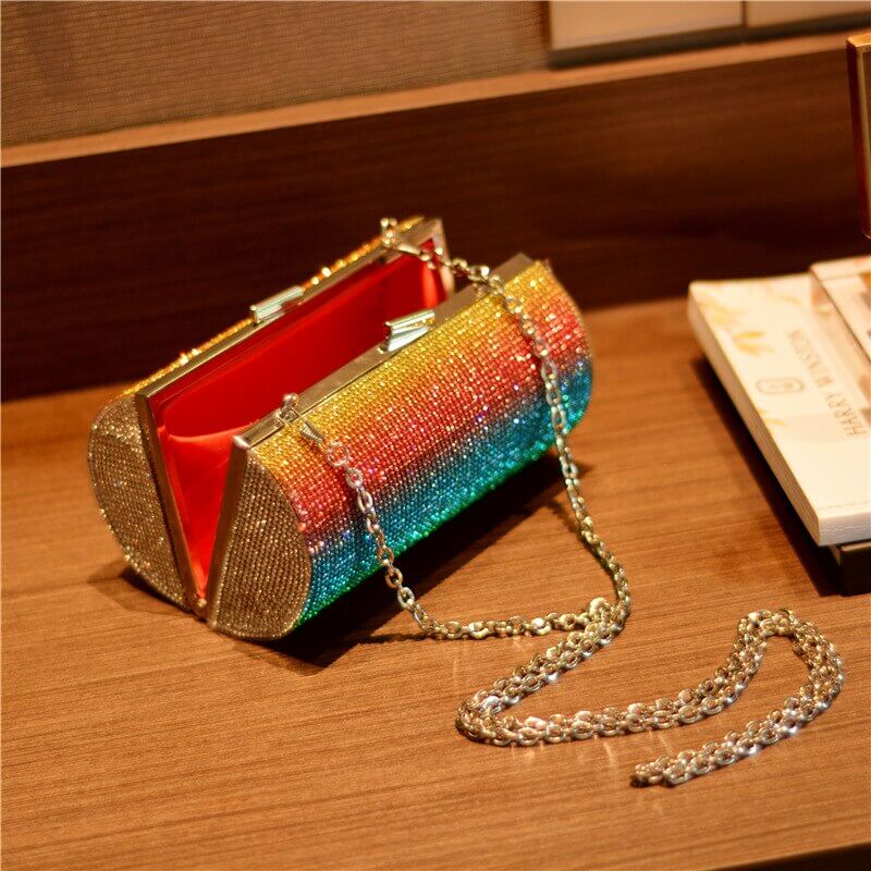 LGBT Shinny Night Rainbow Clutch bag