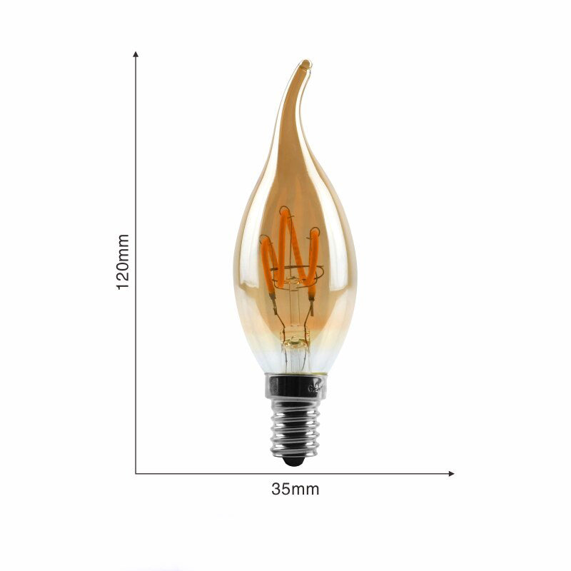 Led žiarovka c35l - pätica e14 (jantárová)