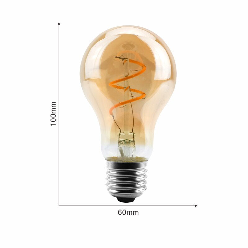 Bec cu filament Led a60 - soclu e27 (ambra)