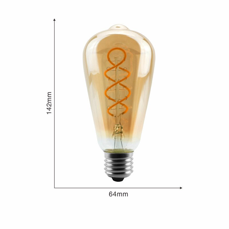 LED žiarovka t45 - pätica e27 (jantárová)