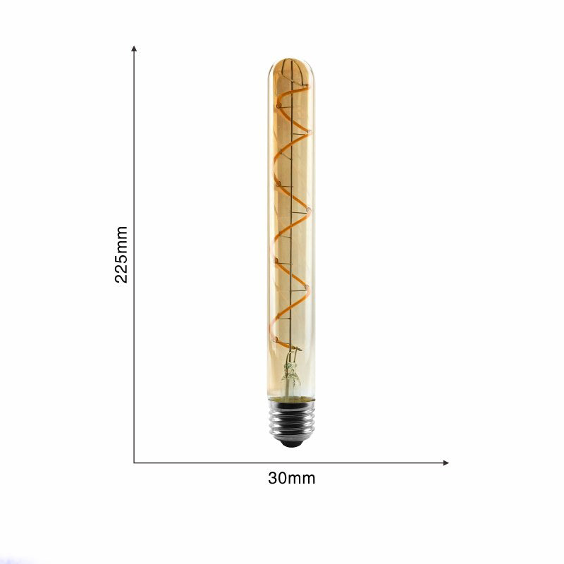 Bec cu filament Led t225 - soclu e27 (ambra)