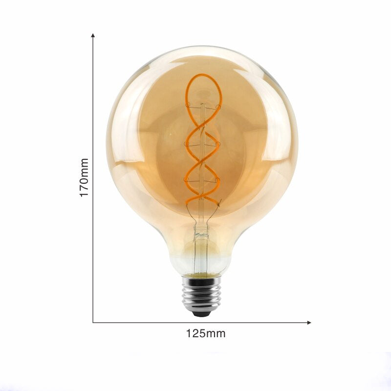 LED žiarovka g125 - pätica e27 (jantárová)