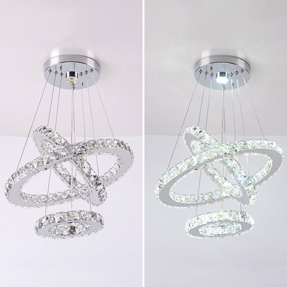 Candelabru cu inele de cristal - lucido