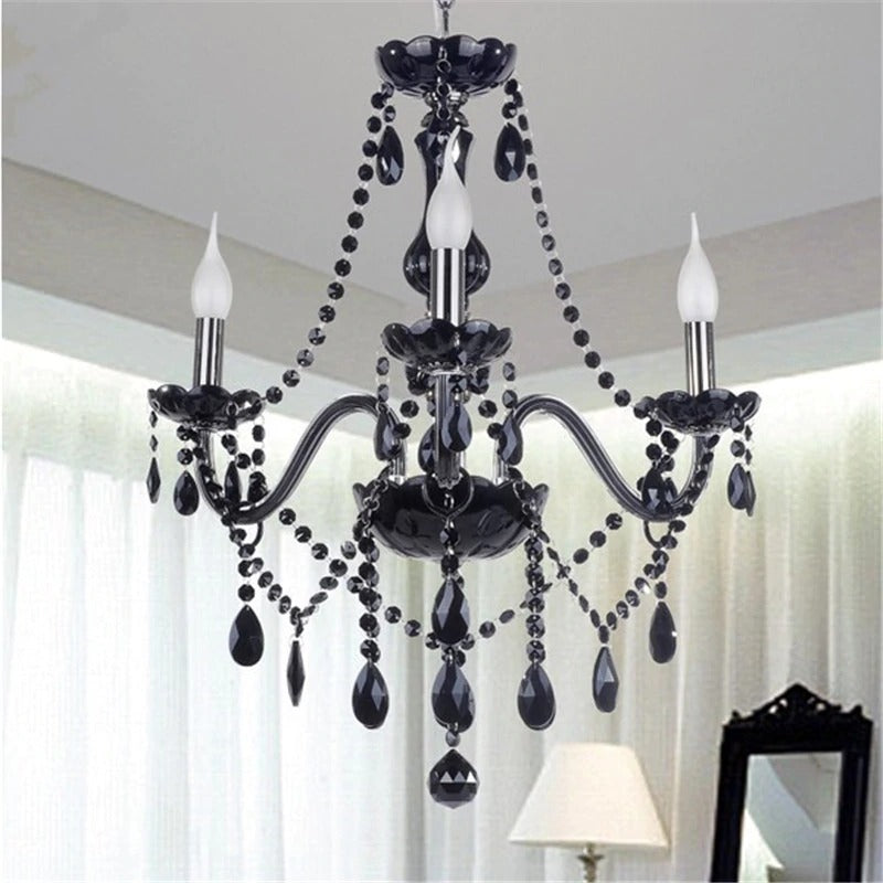 Candelabru de cristal negru - scuro