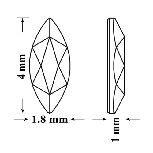 Strass dentar fluture aquamarine Swarovski (10 buc.)