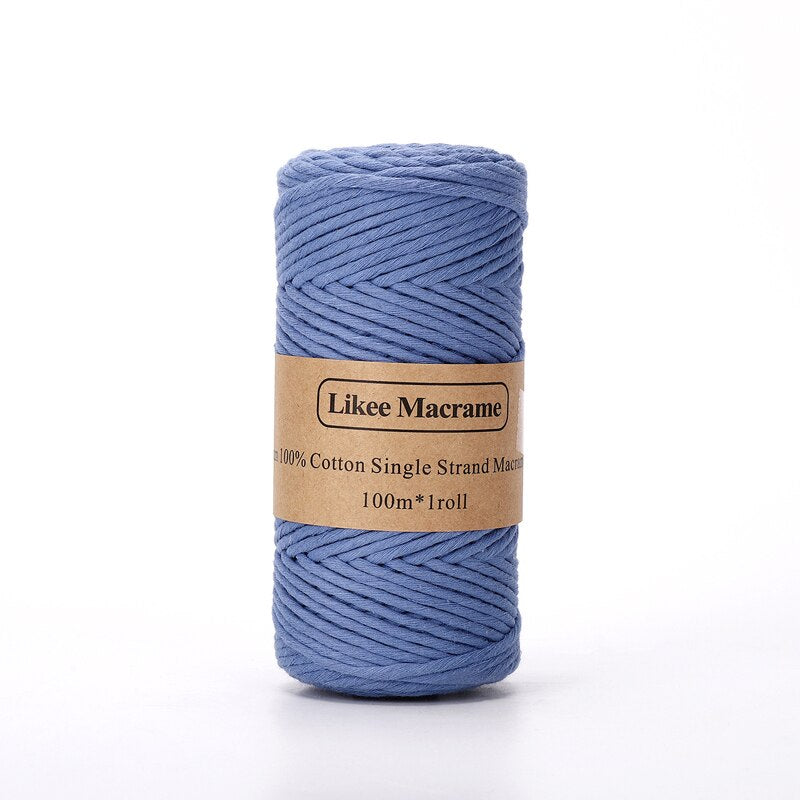 Cuerda de macramé peinada de 3 mm 100 m azul