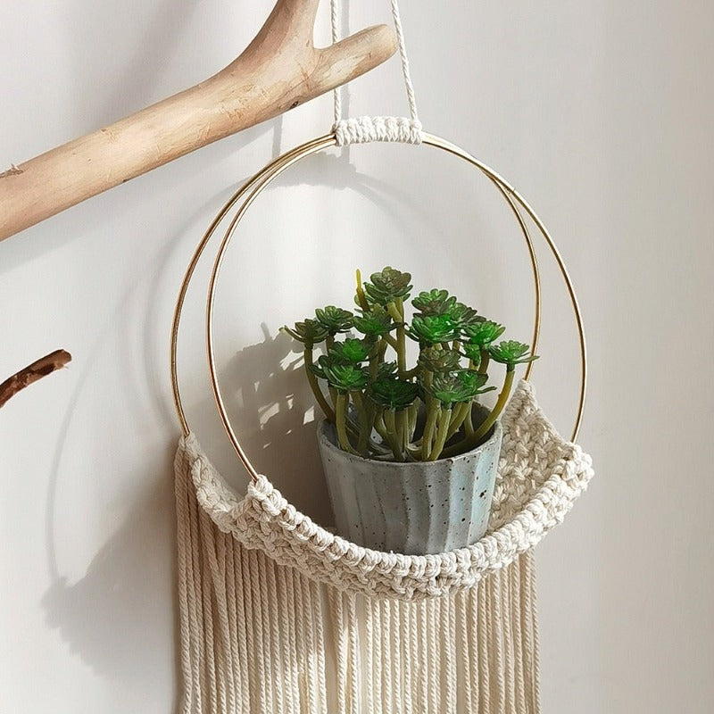 Planta colgante de macramé