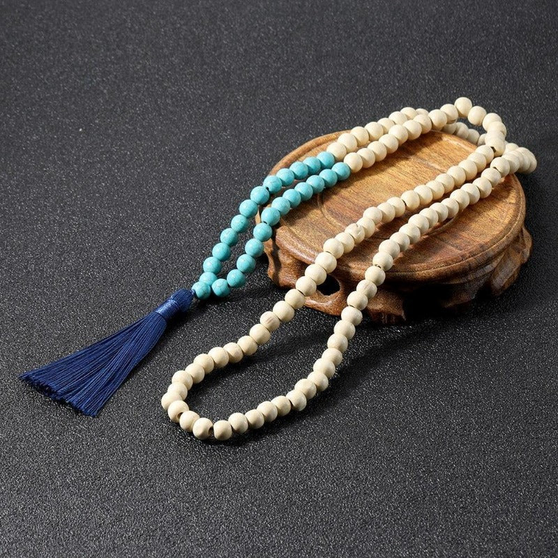 Collar de cuentas de madera Mala