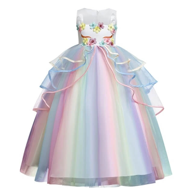 Rochie de prințesă unicorn pentru fete