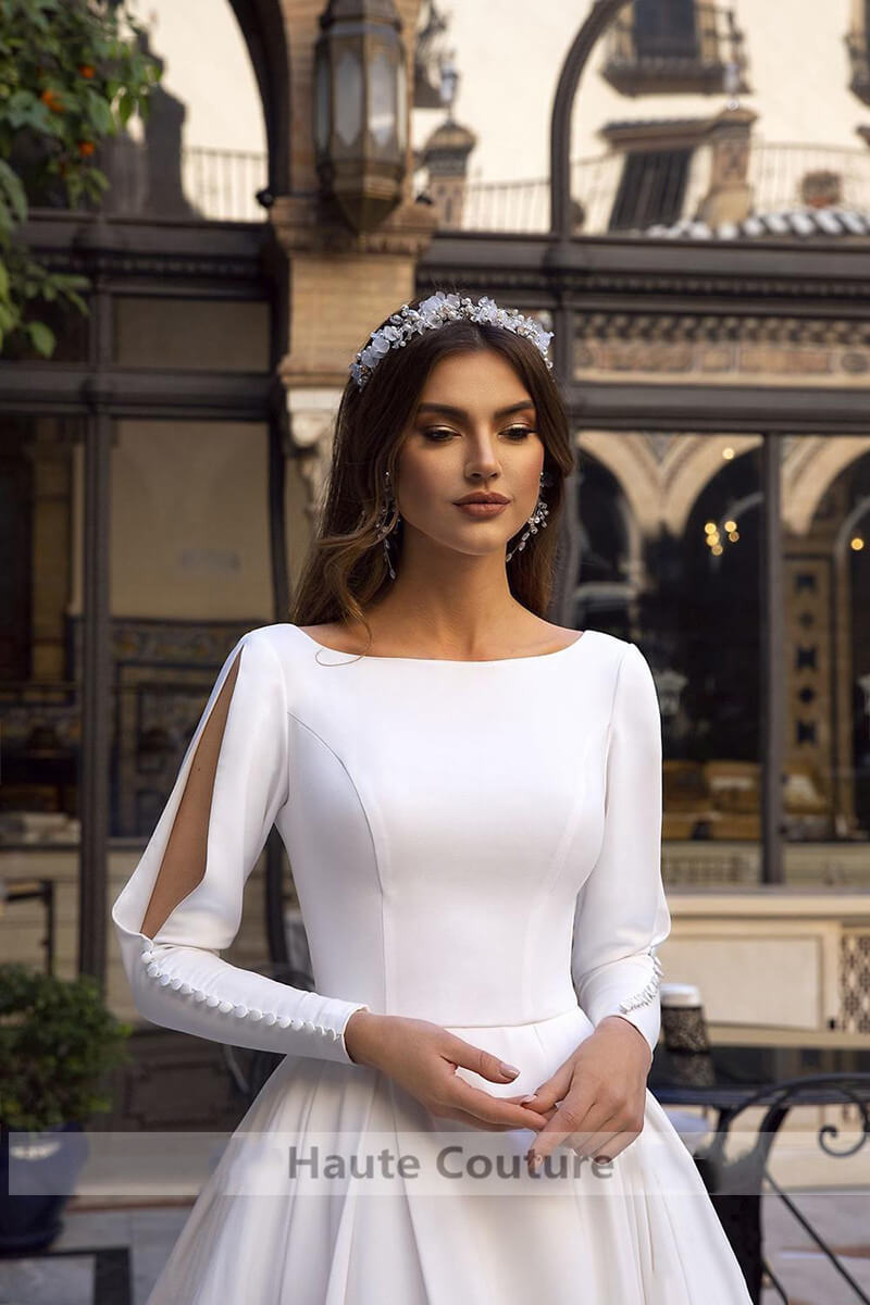 Rochie de mireasă prințesă din satin