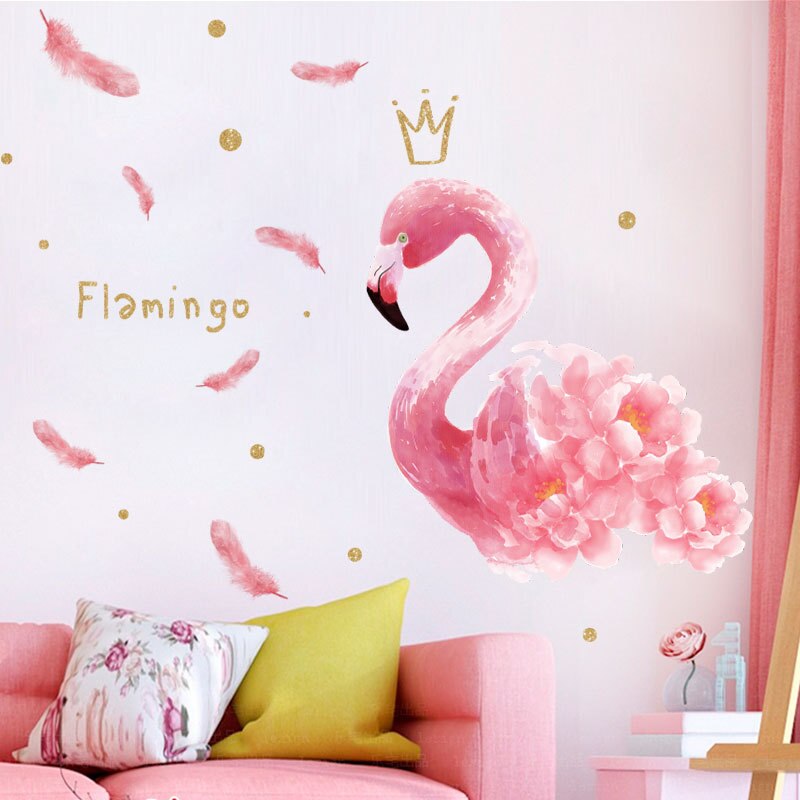 Klistermärken med rosa flamingo