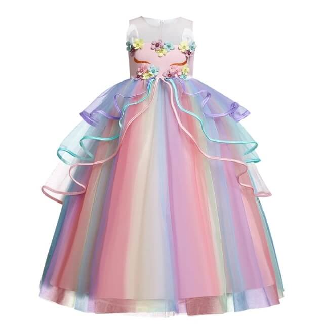 Rochie de prințesă unicorn pentru fete