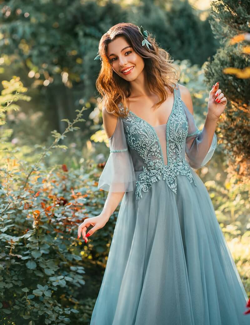 Rochie de prințesă verde pentru adulți