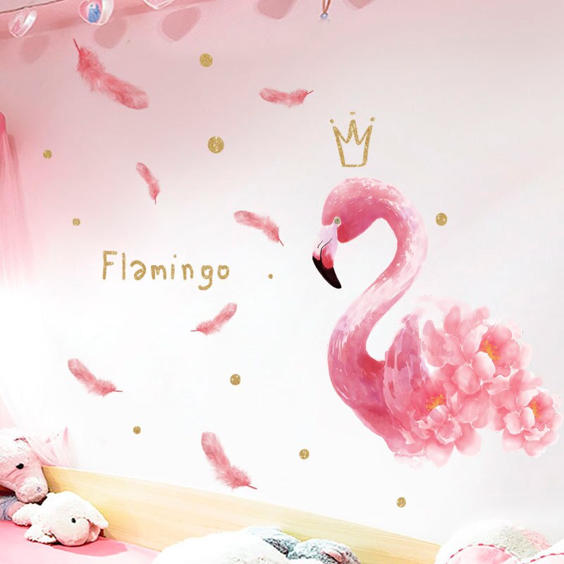 Klistermärken med rosa flamingo