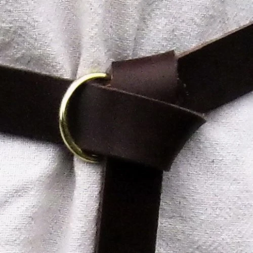 Curea din piele cu închidere cu inele, 165 cm, maro