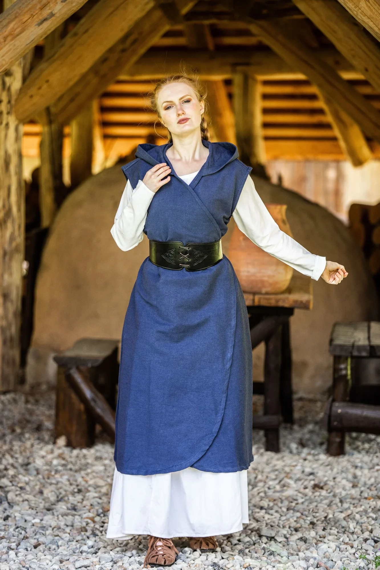 Thyra Omslagskjole, blå