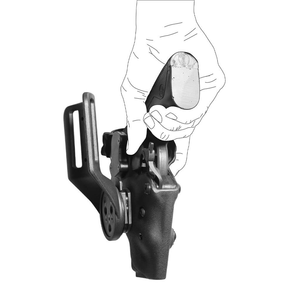 Holster pentru Glock 19 stângaci Vegatek Top VKT8 negru