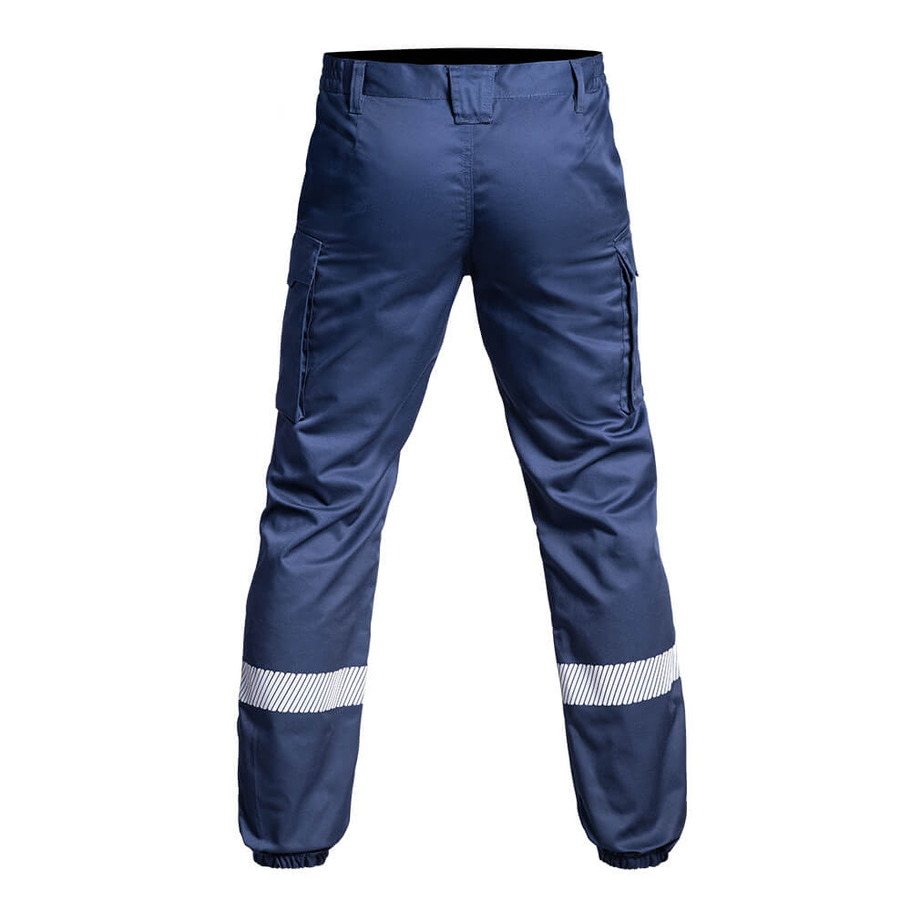 Granatowe spodnie przeciwpożarowe HV-TAPE SECU-one z 4 kieszeniami