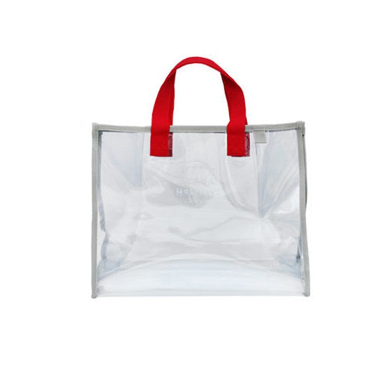 Borsa da spiaggia in plastica trasparente